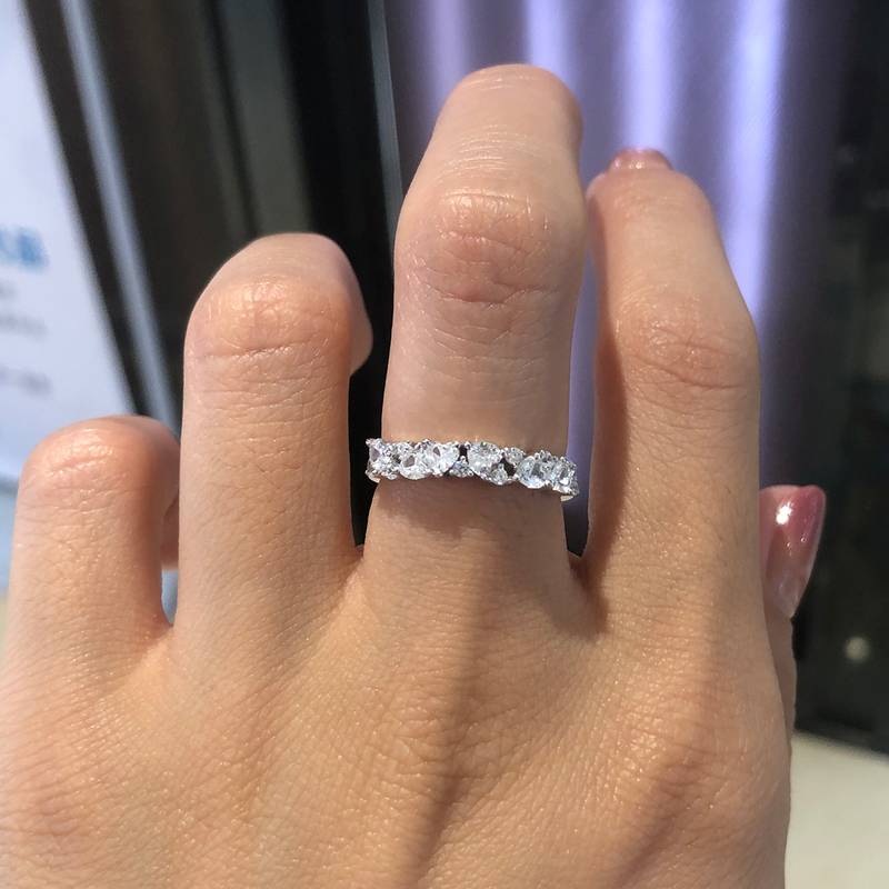 排戒S925银镀白金Women's Ring定制选款副石Moissanite0.75ct